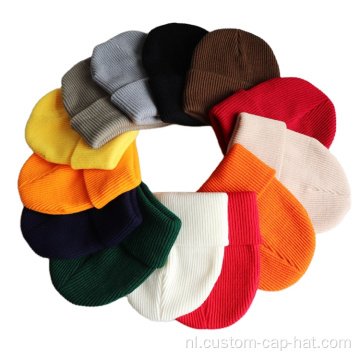 Aangepaste kleurstijl gebreide kinderen beanie cap